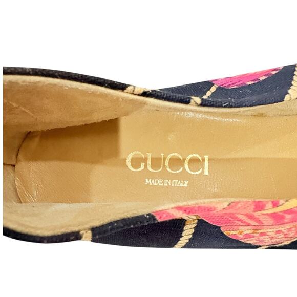 Gucci Vintage Seashell Print Canvas Espadrilles Flat EU Size 39 US Size 9 - Picture 11 of 13